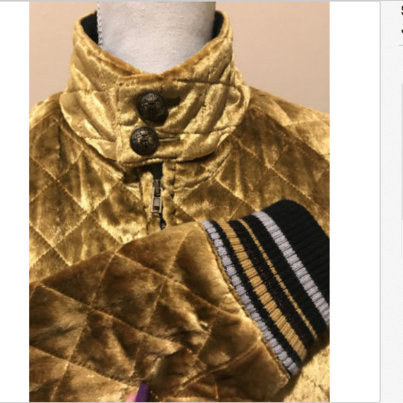 Maison Margiela Velvet Gold Quilted Bomber Jacket - Picture 5 of 9